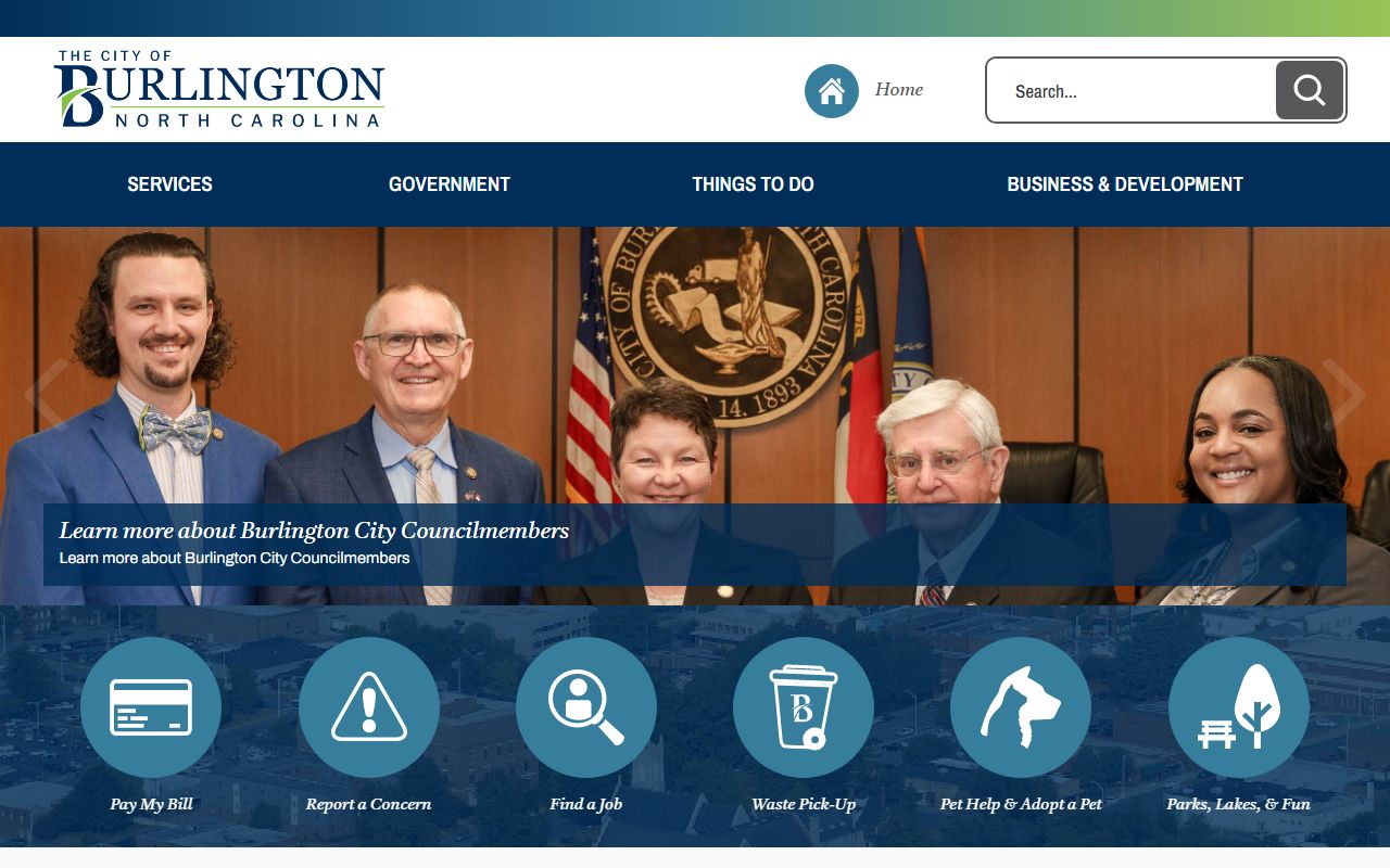 Burlington city website with court docket information