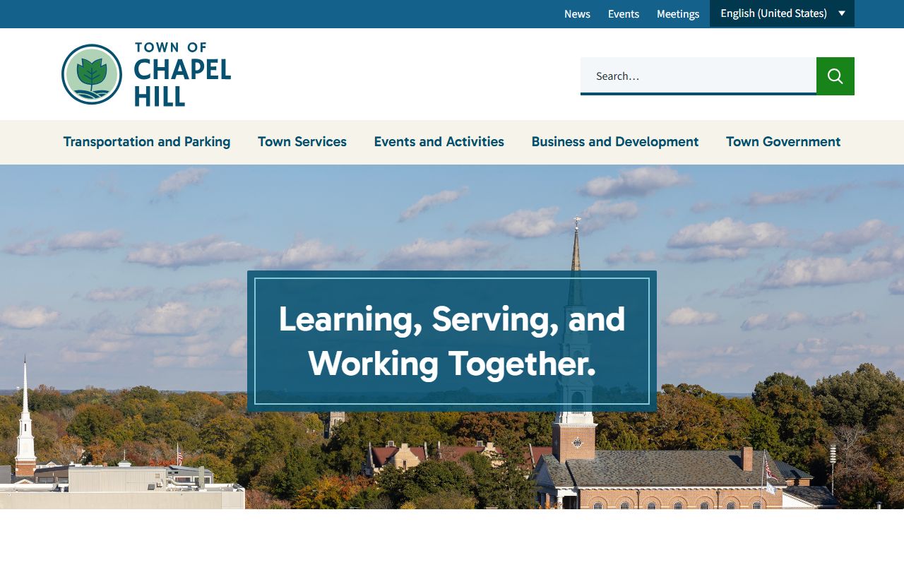 Chapel Hill town website with court docket resources