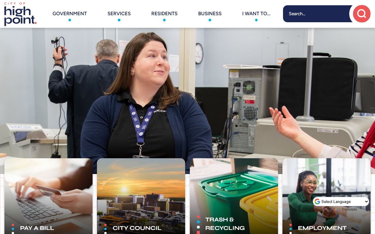 High Point city website with court docket and municipal information