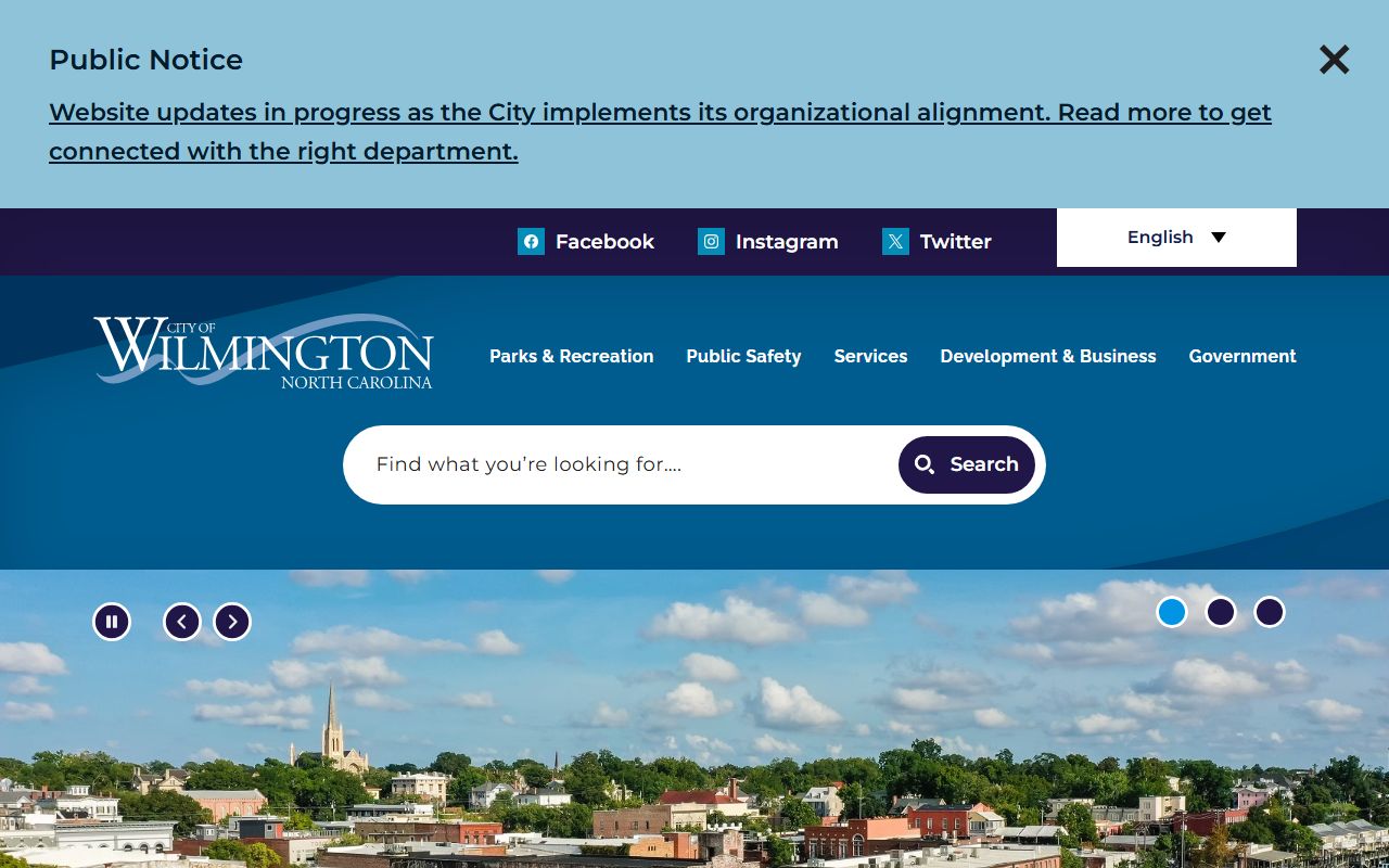 Wilmington city website with court docket information and resources