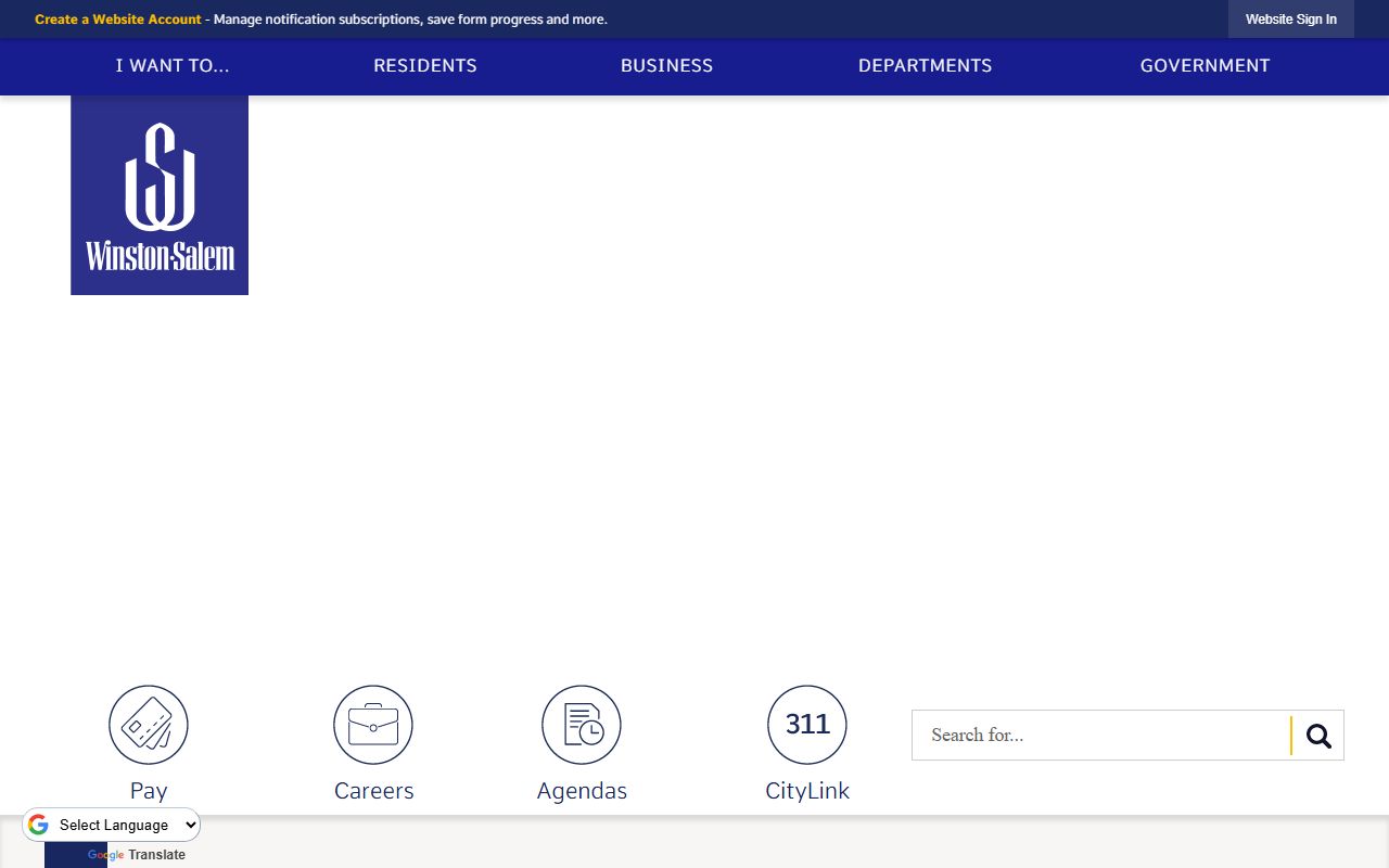 Winston-Salem city website with court docket and municipal resources