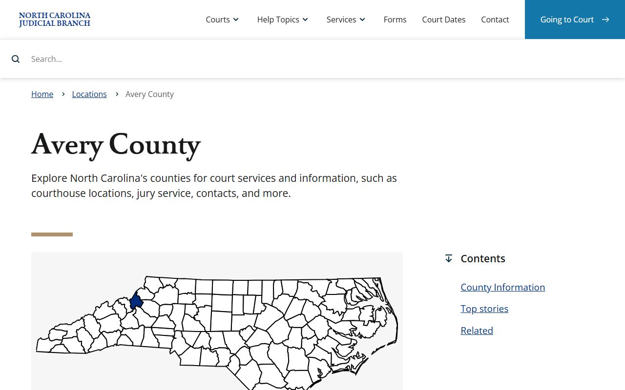 Avery County court docket page on the NC Judicial Branch website
