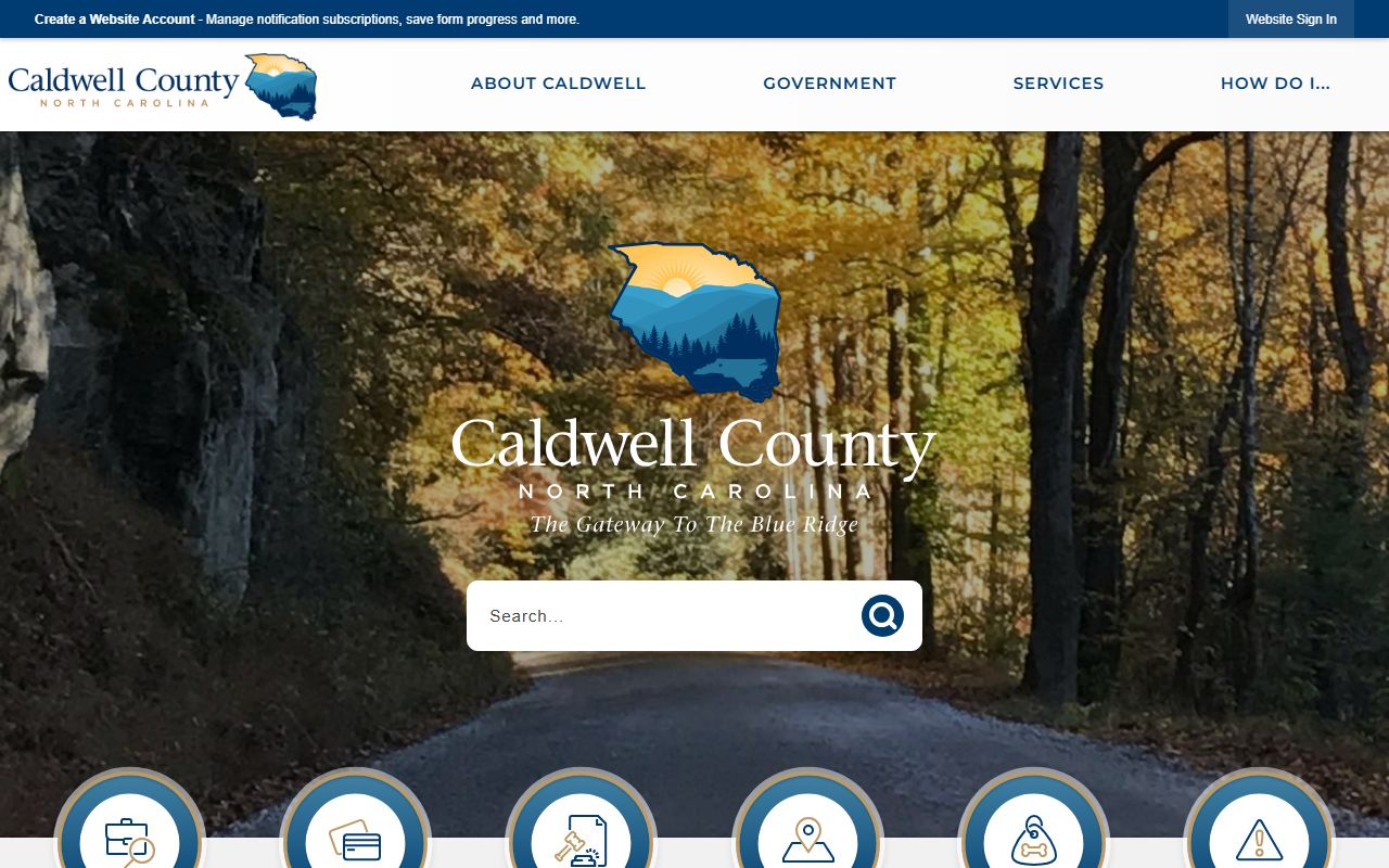 Caldwell County government website with links to county services and court docket resources