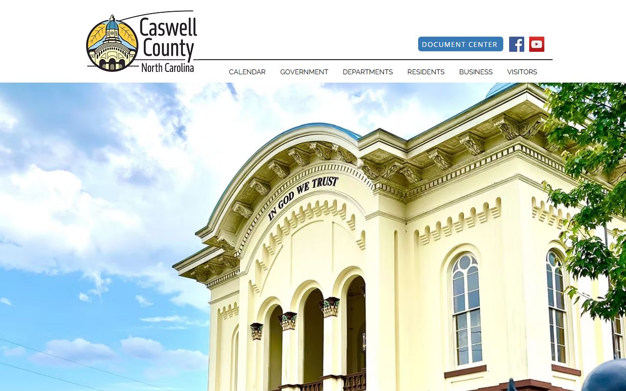 Caswell County government website homepage