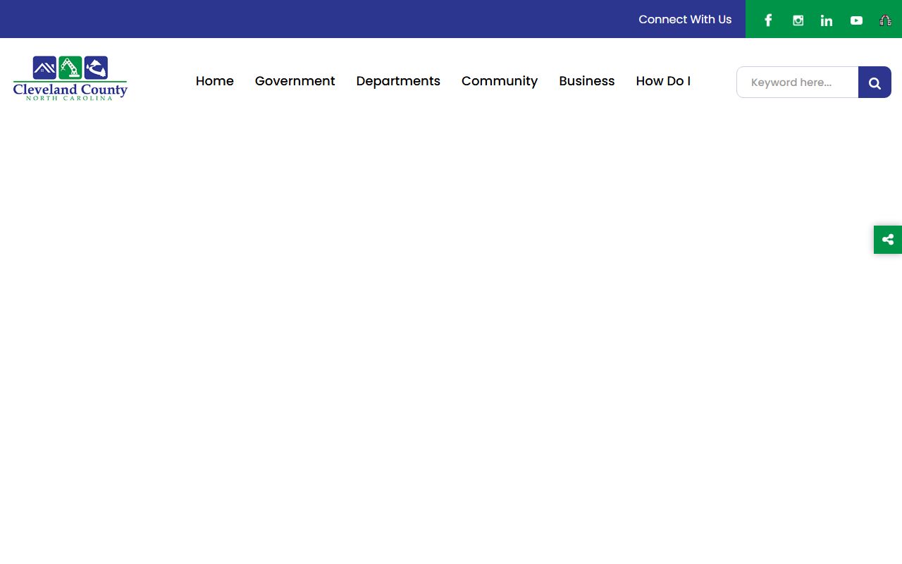 Cleveland County government website with department links