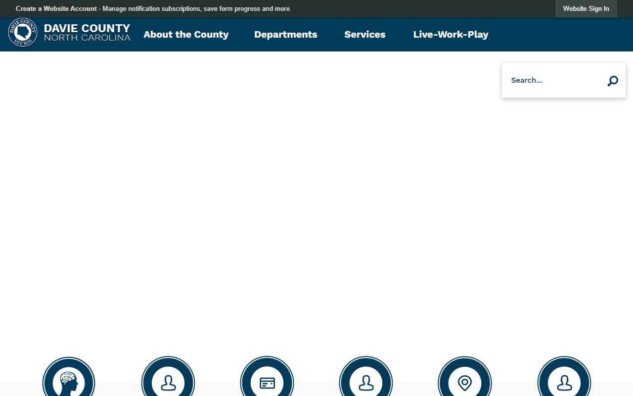 Davie County government website with links to county departments