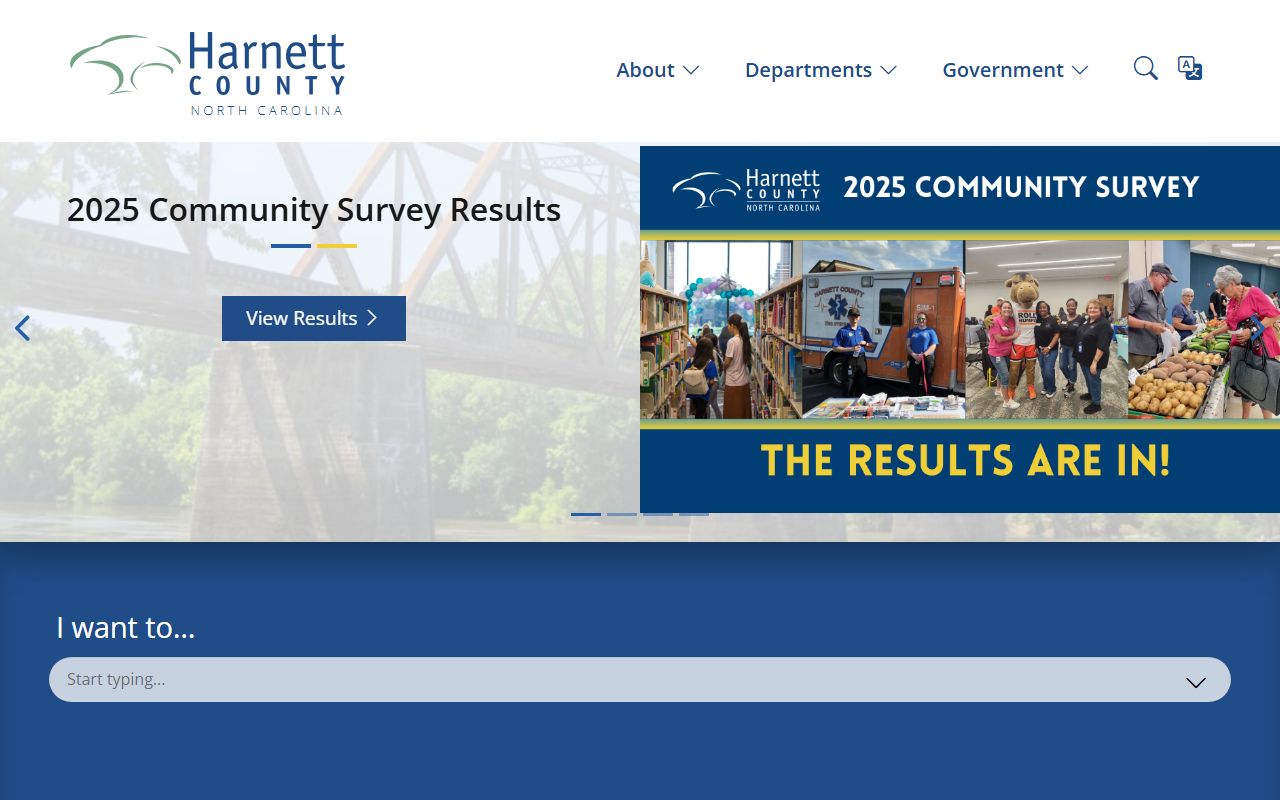 Harnett County government website with links to court docket resources