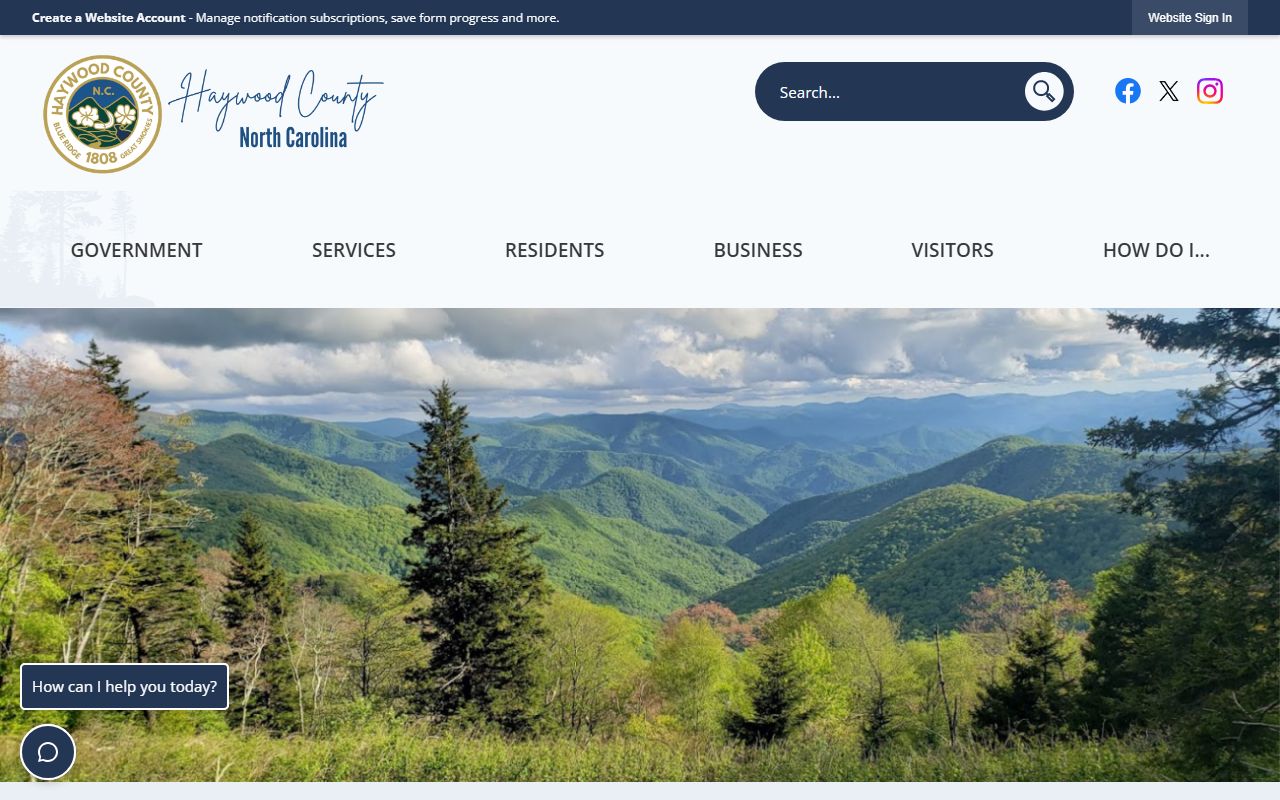 Haywood County government website with court docket related resources