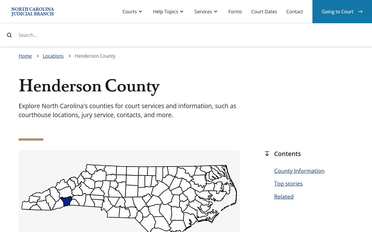 Henderson County court docket page on NC Judicial Branch website