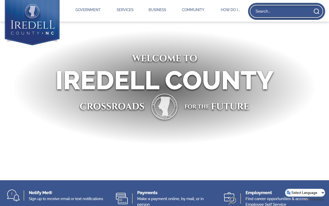 Iredell County government website with court docket related links
