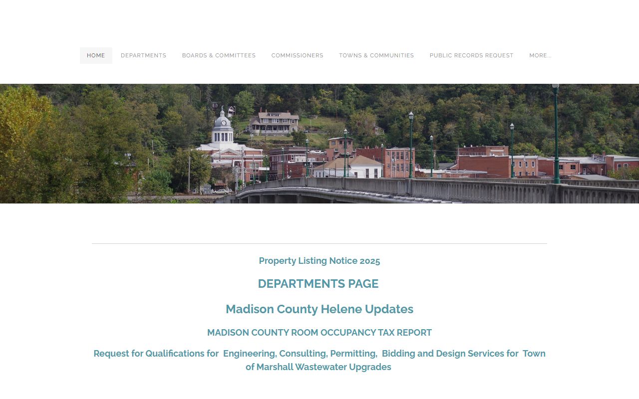 Madison County government website with local court docket resources