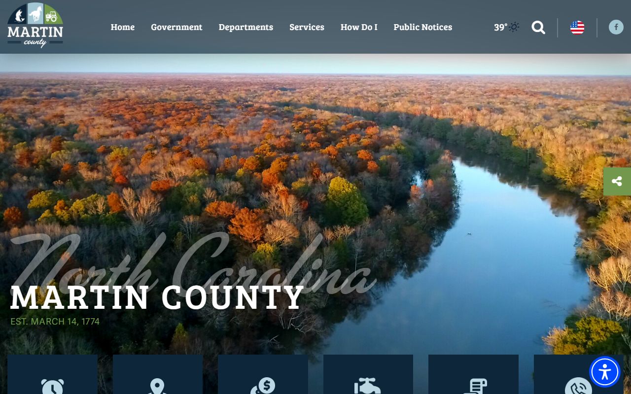 Martin County government website for court docket and local services