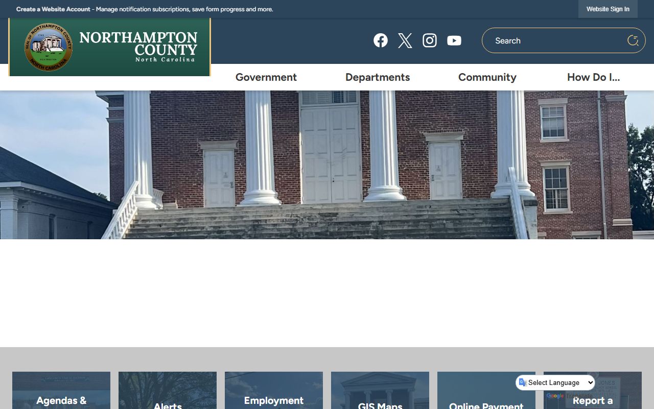 Northampton County government website with court docket and public service resources