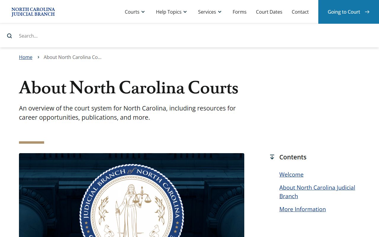 North Carolina court system overview for court docket records